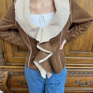 INC- International Concepts Brown Faux Suede Jacket